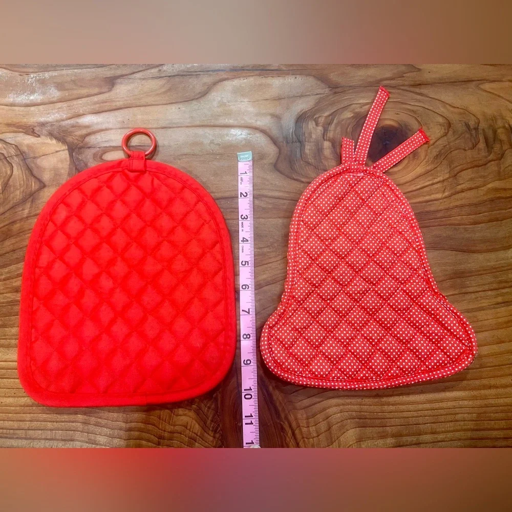 Vintage Christmas Girl Present Kitchen & Holly Hobbie Wisher Joy Pot Holders